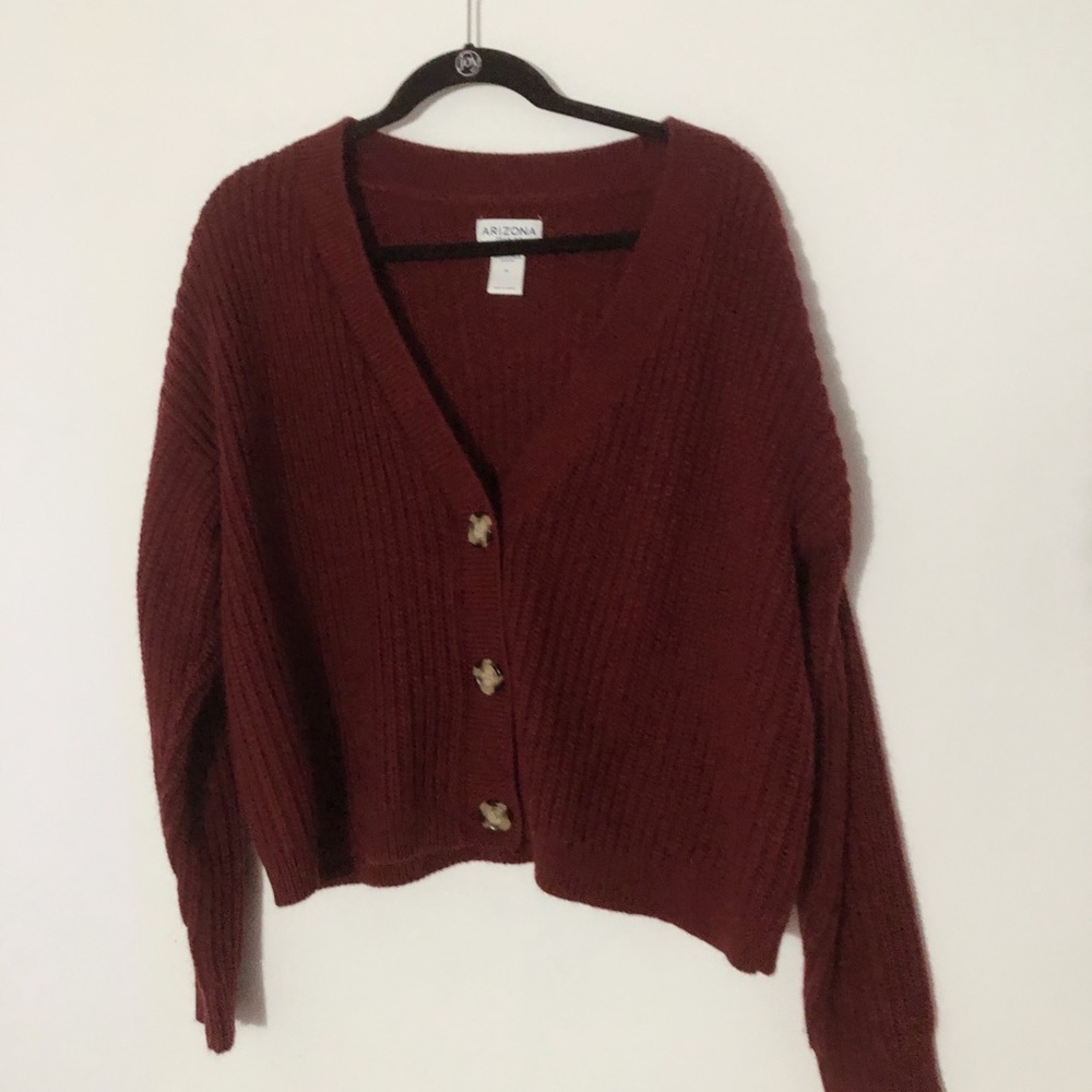 Arizona red button down sweater